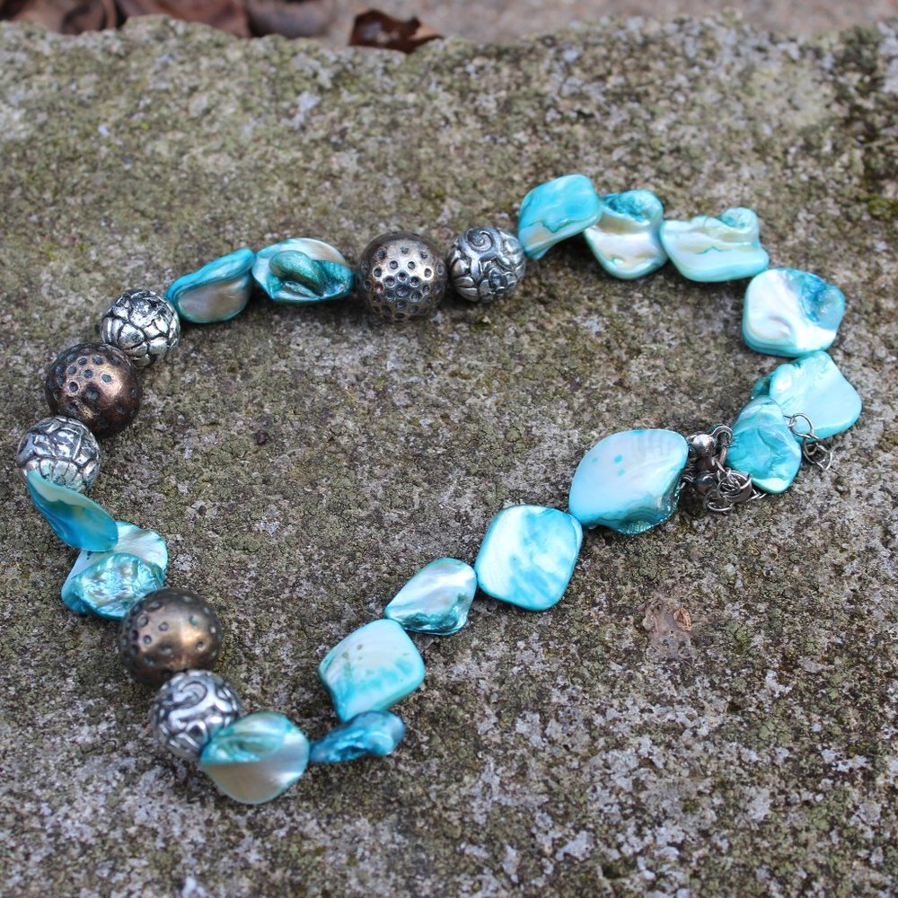 Mermaid Blue Shell Necklace